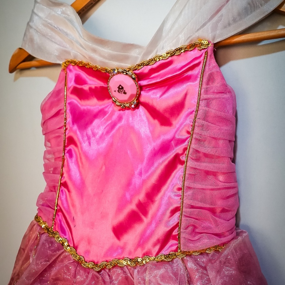 Disney Princess Aurora Sleeping Beauty Pink Costume Dress | Girls 5/6 - Picture 3 of 8